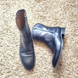 Frye Melissa Studded Boots Black Leather Riding Moto Ankle Booties Sz 8